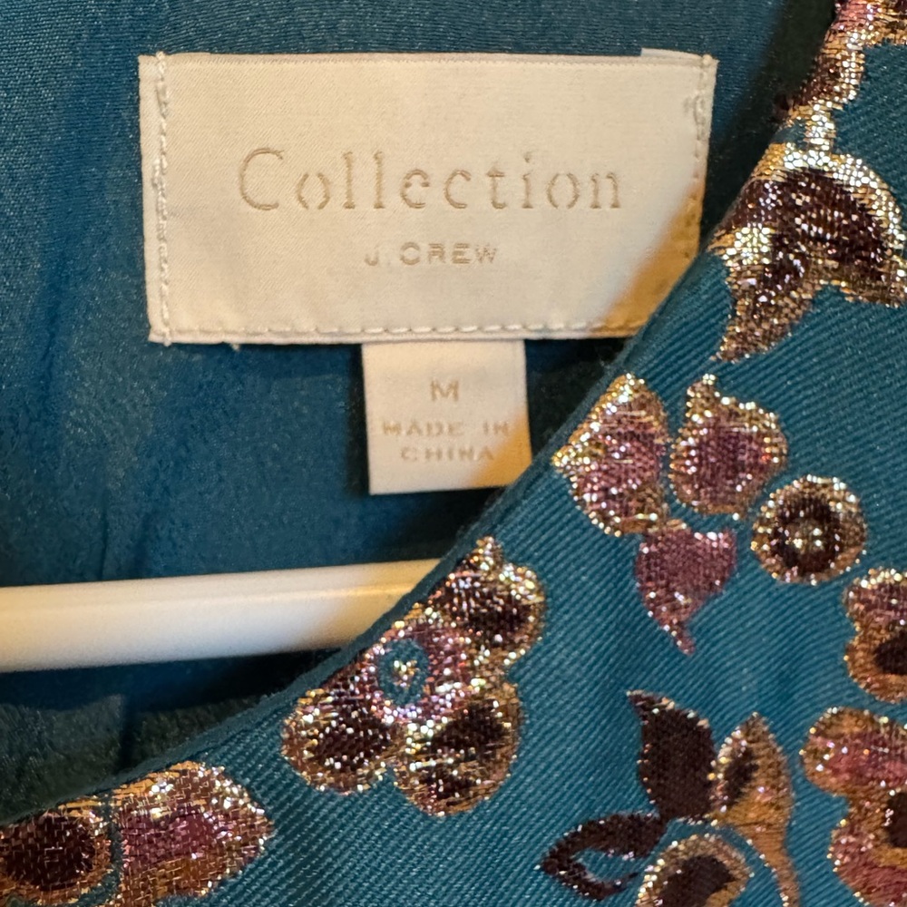 J. Crew Collection Jacquard Cherry Blossom Metallic Top - Picture 3 of 5